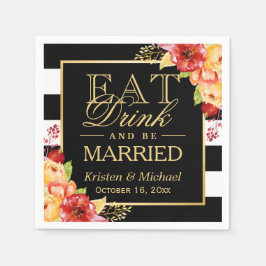 Serviettes Jetables Rustique Mariage d'automne manger boire et être ma