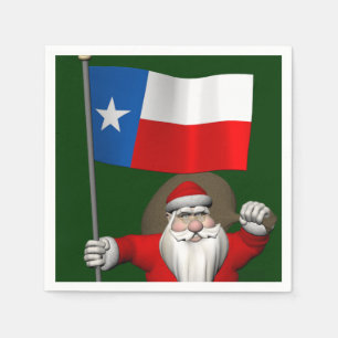 Serviettes Jetables Santa Claus Avec L'Enseigne Du Texas