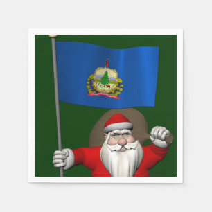 Serviettes Jetables Santa Claus Avec L'Enseigne Du Vermont