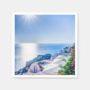 Serviettes Jetables Santorini Grèce