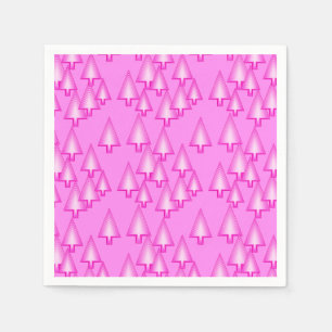 Serviettes Jetables Sapins de Noël métalliques modernes - rose orchidé