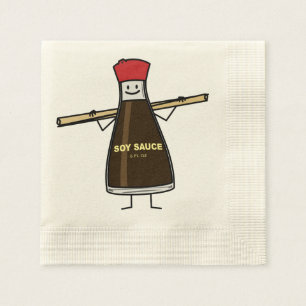 Serviettes Jetables Sauce soja Bouteille condiment baguettes asiatique
