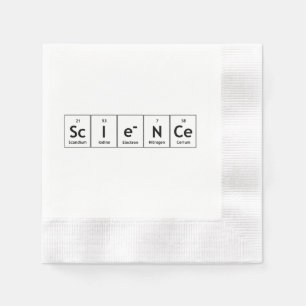 Serviettes Jetables ScIeNCe Éléments de tableau périodique Mot Chimie