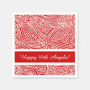 Serviettes Jetables Scribbleempreintes rouges