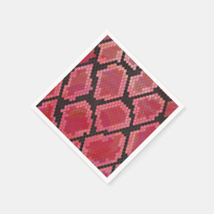 Serviettes Jetables Serpent noir et rouge