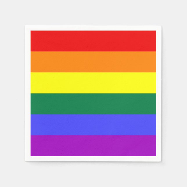 Serviettes Jetables Serviette arc-en-ciel solide (Devant)