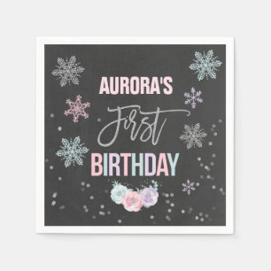 Serviettes Jetables Serviette argentée de fête d'anniversaire