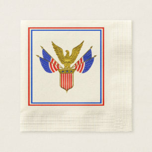 Serviettes Jetables Serviette blanche et bleue rouge patriotique