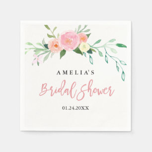 Serviettes Jetables Serviette de douche de mariage à l'aquarelle flora