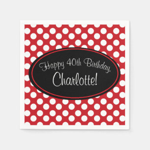 Serviettes Jetables Serviette de papier rouge et blanche personnalisé