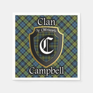 Serviettes Jetables Serviette de tartan de Campbell d'écossais