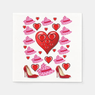 Serviettes Jetables Serviette en forme de coeur décoratif de Saint Val