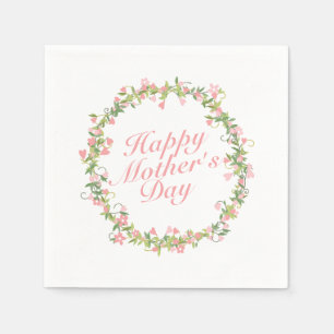 Serviettes Jetables Serviette florale heureuse élégante de guirlande