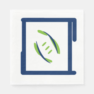 Serviettes Jetables Serviettes bleu et vert Luuncheon