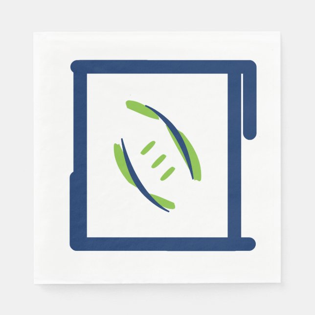 Serviettes Jetables Serviettes bleu et vert Luuncheon (Devant)