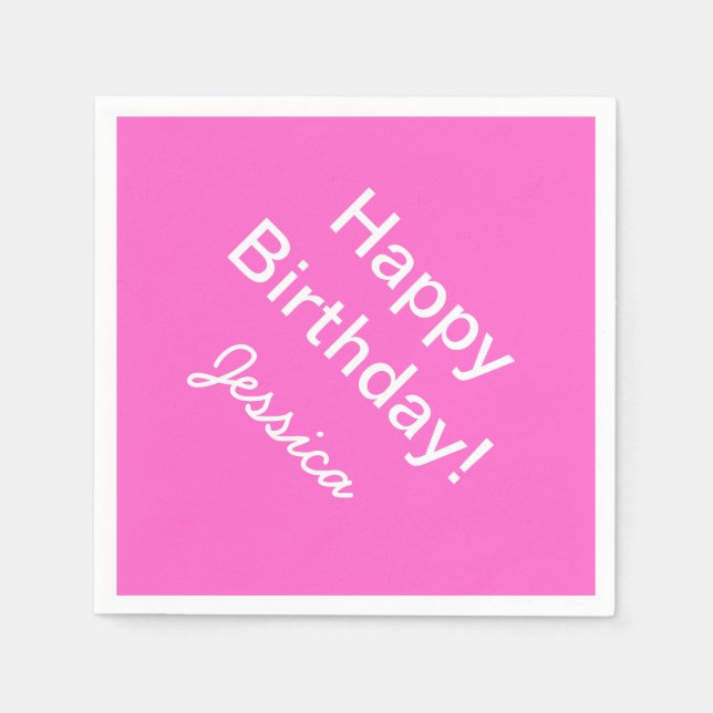 Serviettes Jetables Serviettes d'anniversaire personnalisées en couleu (Devant)