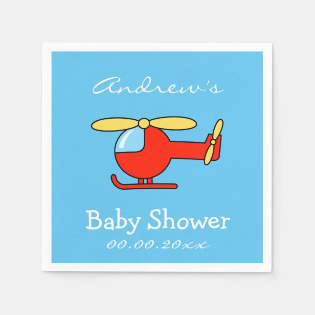 Serviettes Jetables Serviettes de baby shower pour hélicoptère jouet p (Devant)
