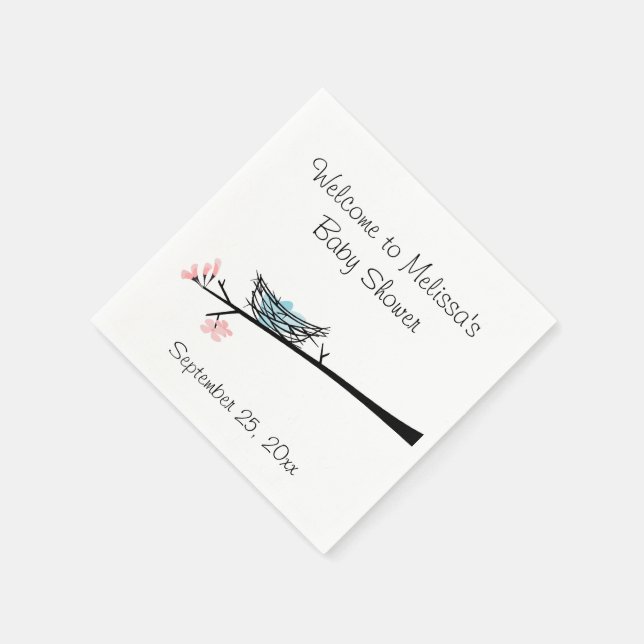 Serviettes Jetables Serviettes de fleur et Baby shower de nid (Coin)