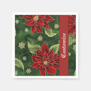 Serviettes Jetables Serviettes élégantes en Poinsettia de Noël