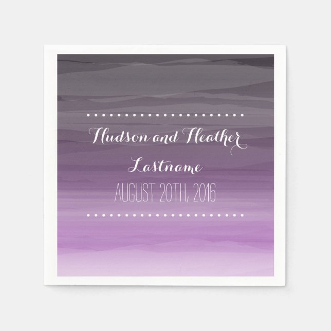 Serviettes Jetables Serviettes Mariage Ombre en Plum foncé (Devant)