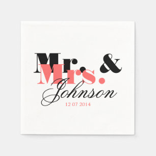 Serviettes Jetables Serviettes mariages M. et Mme