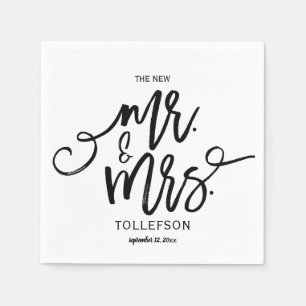 Serviettes Jetables Serviettes Mariages modernes   Calligraphie de bro