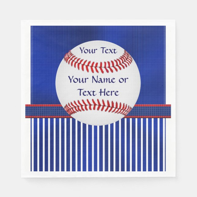 Serviettes Jetables Serviettes personnalisées de baseball rouge, blanc (Devant)