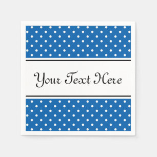 Serviettes Jetables Serviettes pois motifs bleues et blanches