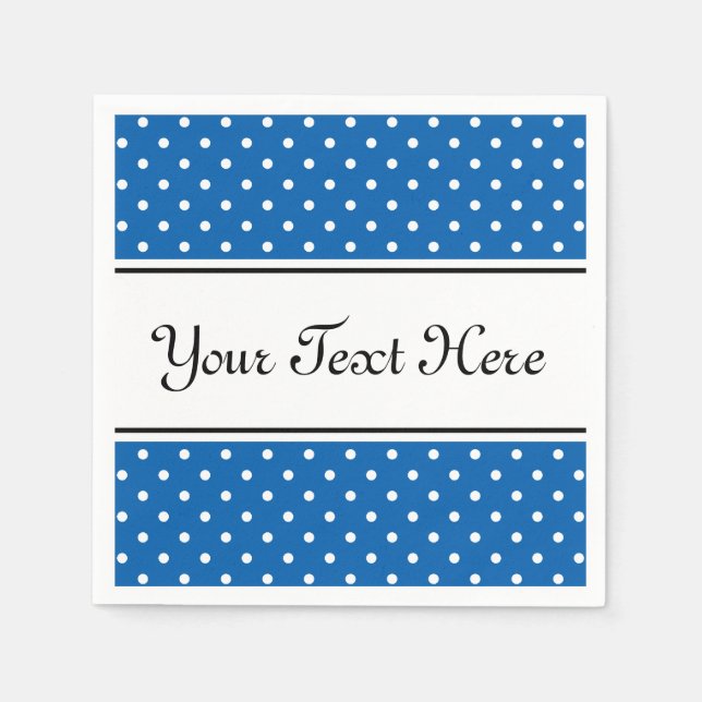 Serviettes Jetables Serviettes pois motifs bleues et blanches (Devant)