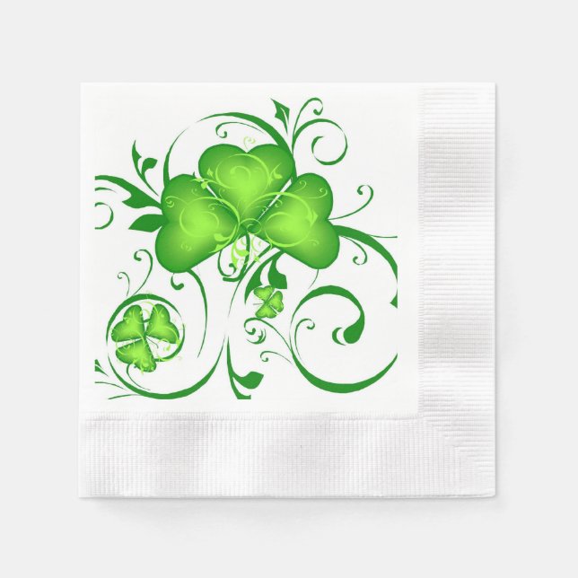 Serviettes Jetables Serviettes shamrock (Devant)