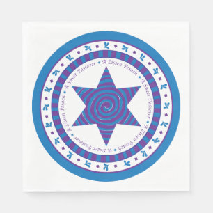 Serviettes Jetables Serviettes standard Pâques "Design violet/bleu"