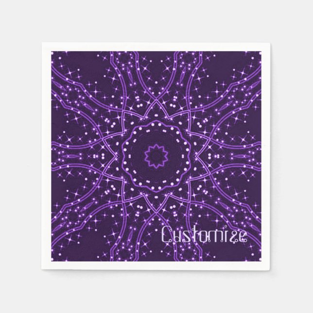 Serviettes Jetables Serviettes violet Galaxy Stars (Devant)