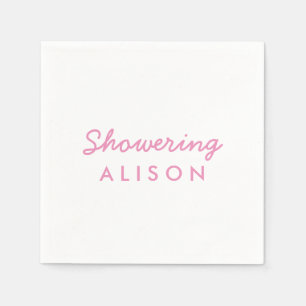 Serviettes Jetables Servir le Cocktail "Maman-To-Be" serviettes rose