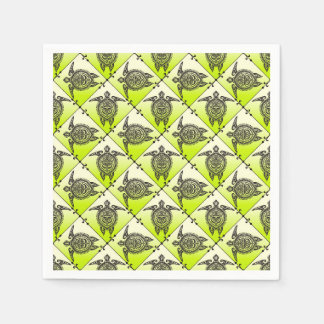 Serviettes Jetables Shamanic Tortues de mer Motif - vert