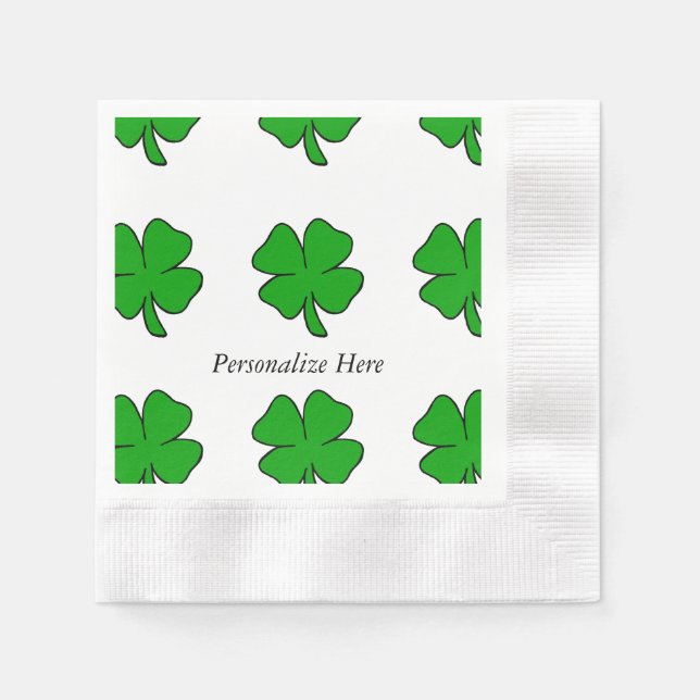 Serviettes Jetables Shamrock irlandais (Devant)