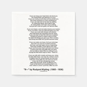 Serviettes Jetables Si Poème De Rudyard Kipling (Poème Inspirationne