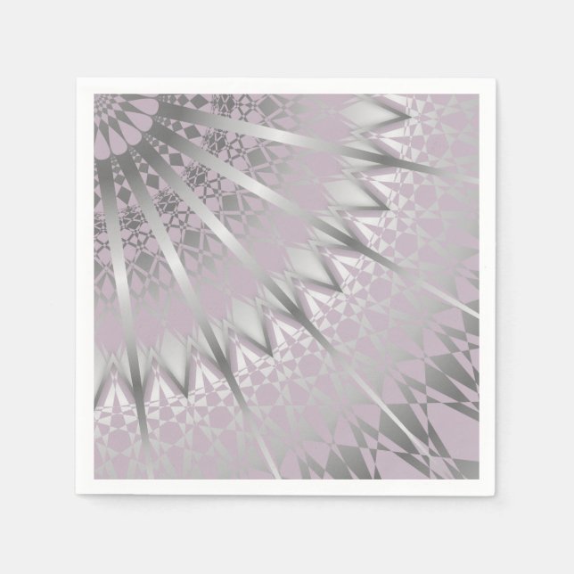 Serviettes Jetables Silver Mauve Mandala (Devant)