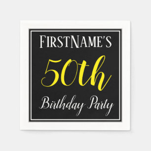 Serviettes Jetables Simple, fête du 50e anniversaire avec nom personna
