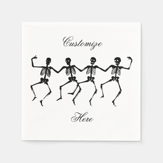 Serviettes Jetables Skeletons dansants Halloween Thunder_Cove (Devant)