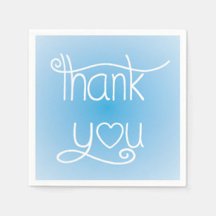 Serviettes Jetables Sky Blue Merci Heart Party Napkins