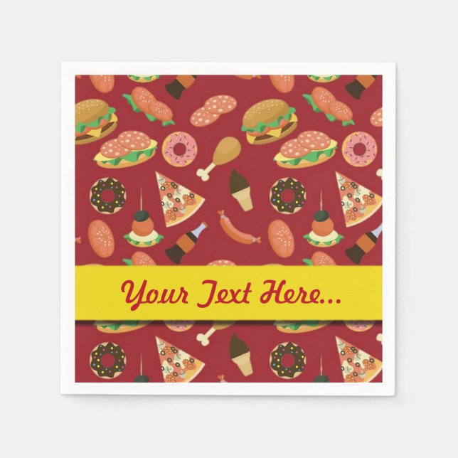 Serviettes Jetables Snack Time Red Picnic Napkins (Devant)