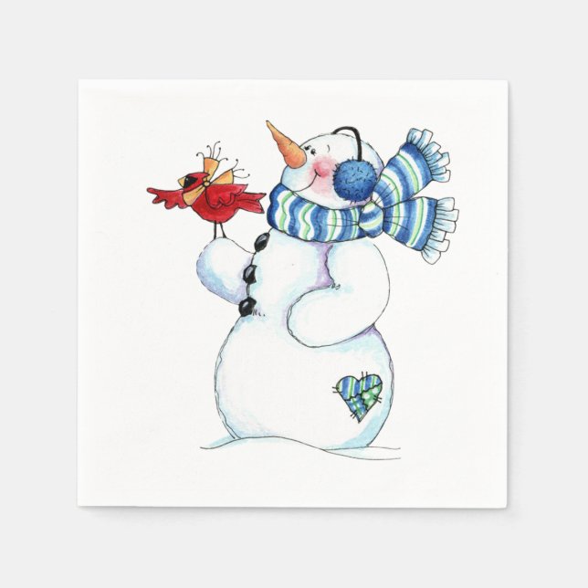 Serviettes Jetables Snowman (Devant)