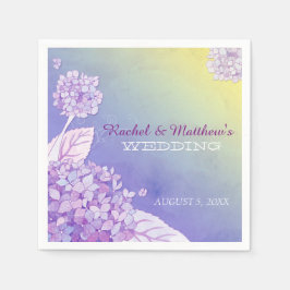 Serviettes Jetables Soirée jardin Hydrangeas Ombre Mariage