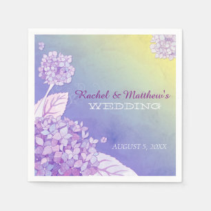 Serviettes Jetables Soirée jardin Hydrangeas Ombre Mariage
