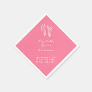 Serviettes Jetables Son un faire-part de naissance d'empreintes de pas