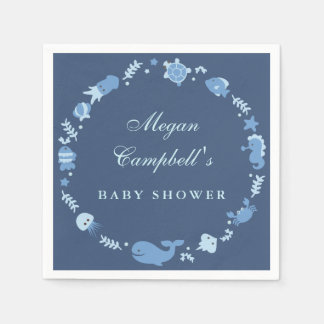 Serviettes Jetables Sous le Baby shower de mer serviettes