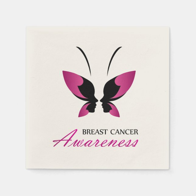 Serviettes Jetables Soutien de sensibilisation au cancer du sein (Devant)