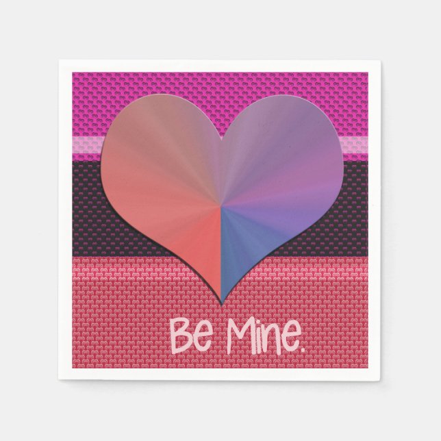 Serviettes Jetables Soyez le coeur réfléchi de Valentine (Devant)