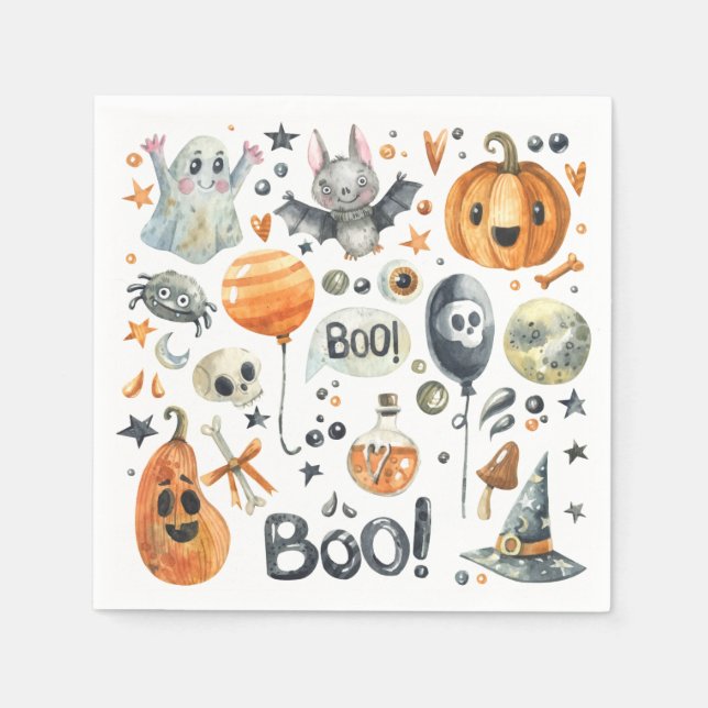 Serviettes Jetables Spooktacular Halloween | Cocktail Napkin (Devant)