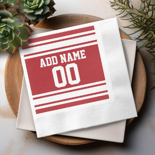 Serviettes Jetables Sports Jersey avec votre nom et votre numéro